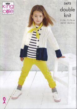5475 CARDIGANS KNITTING PATTERN BY KING COLE