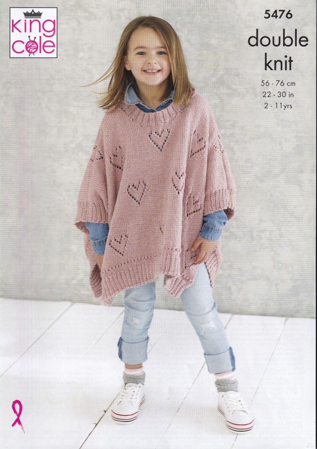 5476 GIRLS PONCHOS KNITTING PATTERN BY KING COLE