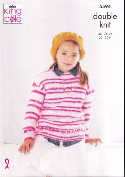 5594 SWEATER, SNOOD AND HAT KNITTING PATTERN BY KING COLE