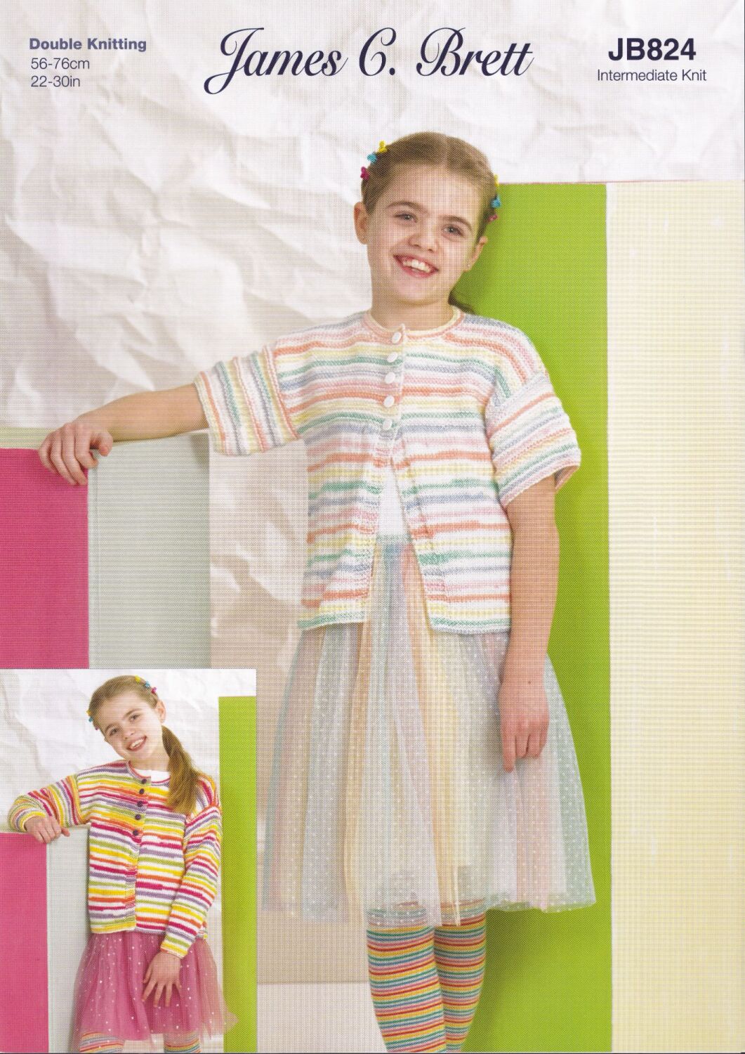 JB824 CARDIGANS KNITTING PATTERN BY JAMES.C.BRETT
