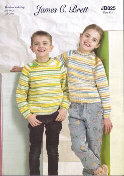 JB825 SWEATERS KNITTING PATTERN BY JAMES.C.BRETT
