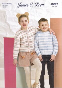 JB827 CARDIGAN AND SWEATER KNITTING PATTERN BY JAMES.C.BRETT