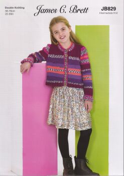 JB829 CARDIGAN KNITTING PATTERNS BY JAMES.C.BRETT