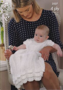 3537 CHRISTENING SET KNITTING PATTERN BY KING COLE