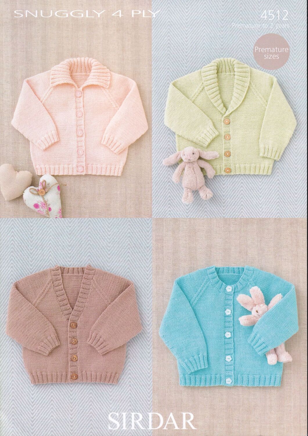 4512 BABYS RAGLAN CARDIGANS KNITTING PATTERN BY SIRDAR