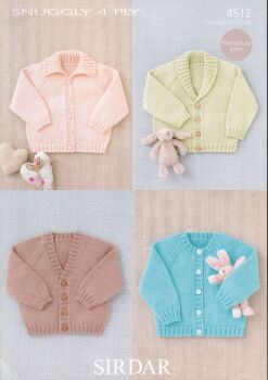 4512 BABYS RAGLAN CARDIGANS KNITTING PATTERN BY SIRDAR
