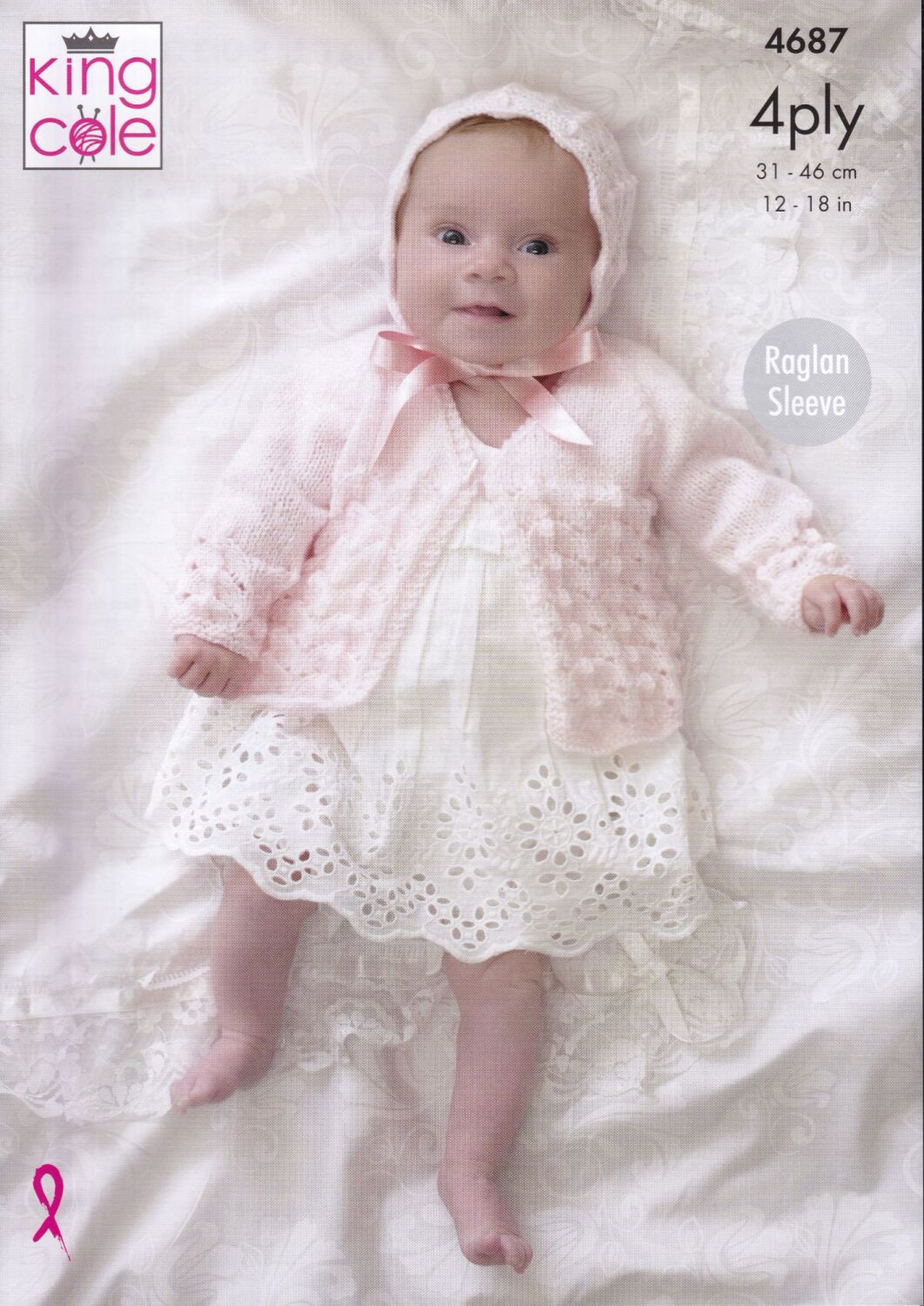 4687 MATINEE COATS, BONNET, HAT AND BOOTEES KNITTING PATTERN BY KING COLE