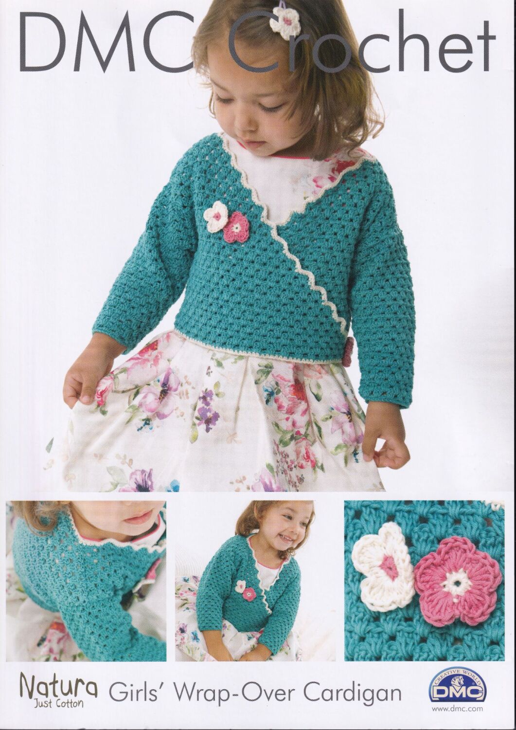 GIRLS WRAP-OVER CARDIGAN CROCHET PATTERN BY DMC