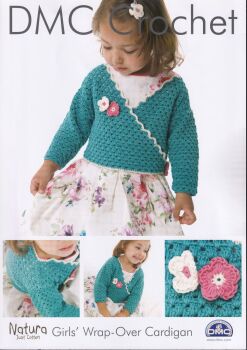 GIRLS WRAP-OVER CARDIGAN CROCHET PATTERN BY DMC