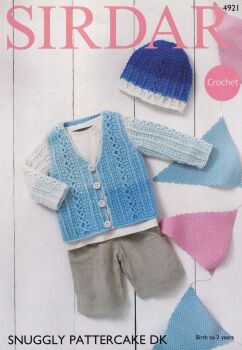 4921 CARDIGAN AND HAT CROCHET PATTERN BY SIRDAR