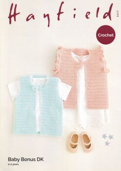5417 WAISTCOATS CROCHET PATTERN BY HAYFIELD