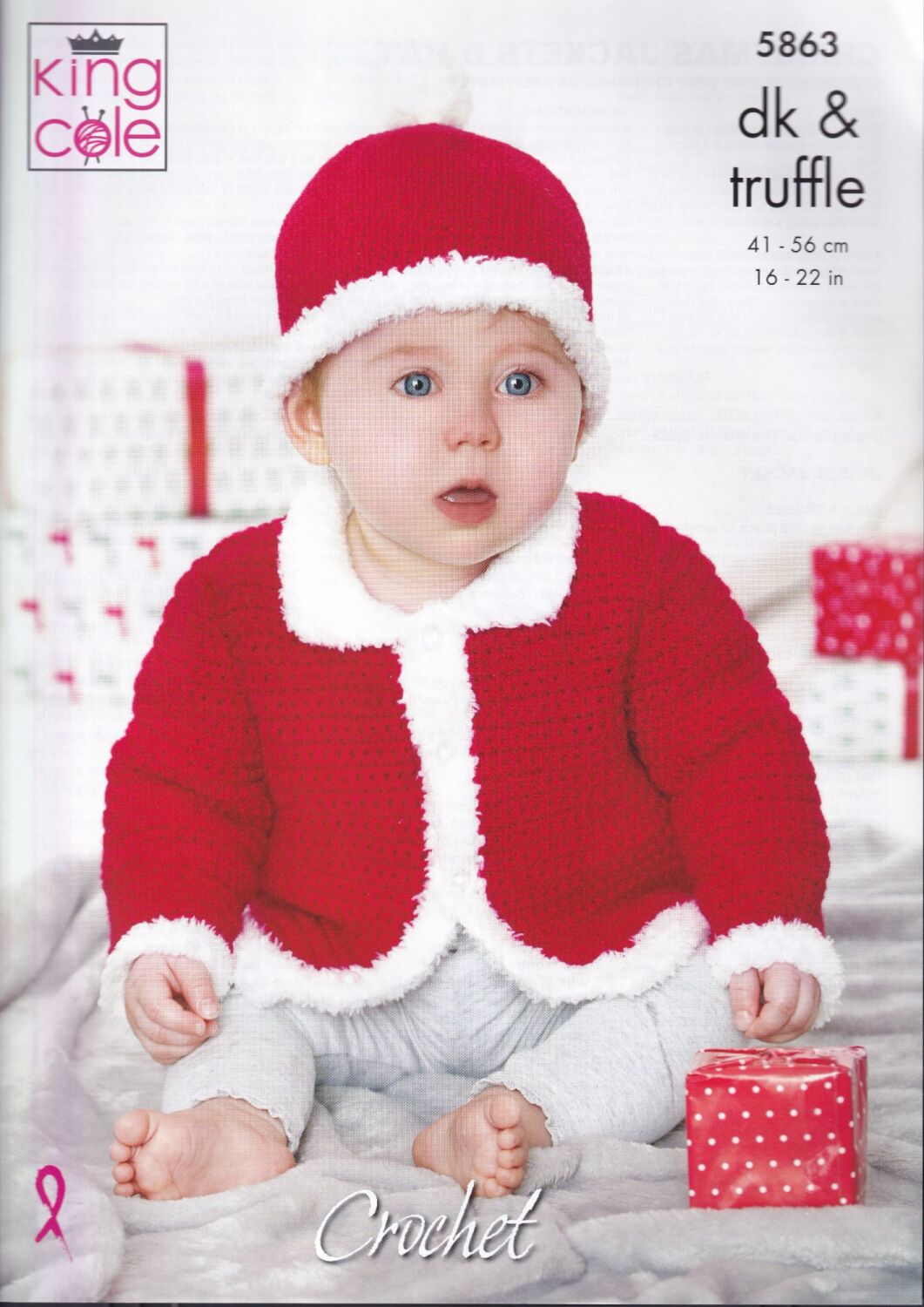5863 CHRISTMAS JACKETS AND HAT CROCHET PATTERN BY KING COLE