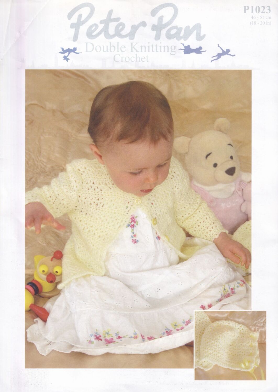 P1023 PETER PAN MATINEE COAT AND BONNET CROCHET PATTERN BY WENDY
