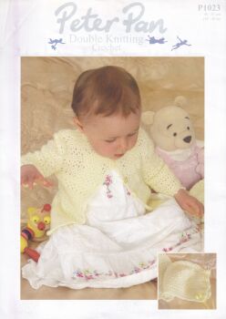 P1023 PETER PAN MATINEE COAT AND BONNET CROCHET PATTERN BY WENDY