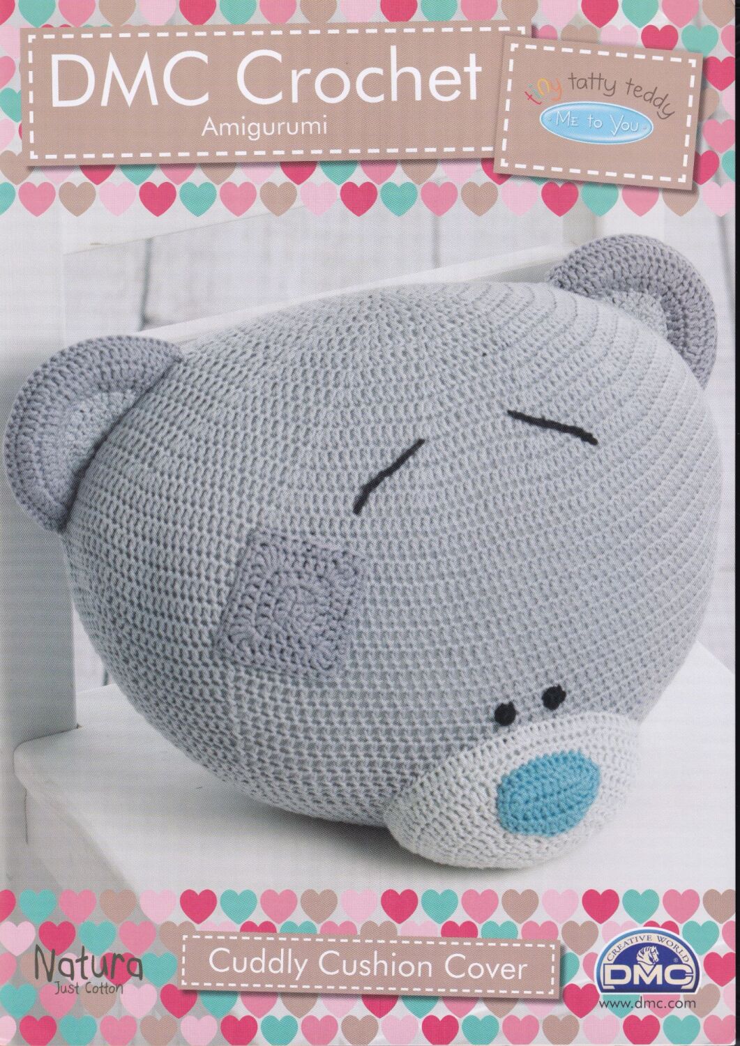 TATTY TEDDY CUDDLY CUSHION COVER CROCHET PATTERN BY DMC