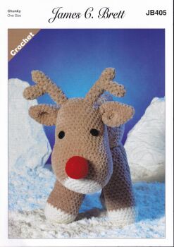 JB405 RUDOLF THE REINDEER CROCHET PATTERN BY JAMES.C.BRETT