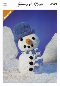 JB406 FROSTY THE SNOWMAN CROCHET PATTERN BY JAMES.C.BRETT