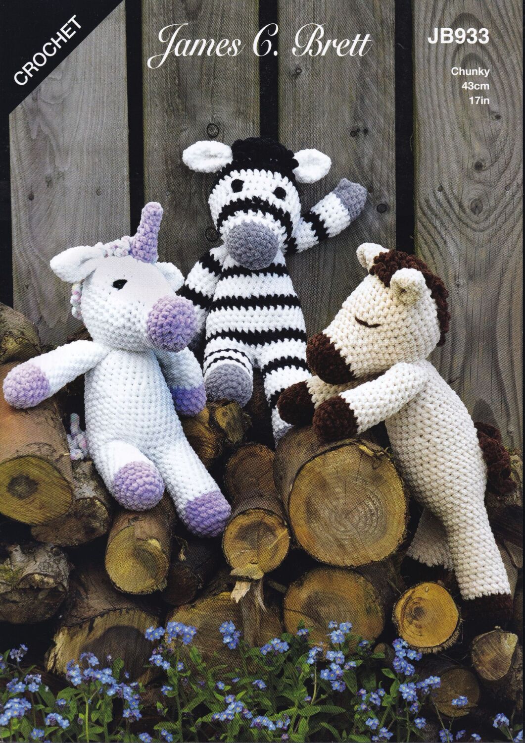 JB933 HORSE, UNICORN AND ZEBRA CROCHET PATTERN BY JAMES.C.BRETT