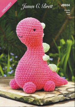 JB934 BARNEY BRETTOSAURUS DINOSAUR CROCHET KNITTING PATTERN BY JAMES.C.BRETT