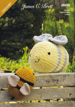 JB936 BONNIE AND BRUCIE BUMBLE BEES CROCHET PATTERN BY JAMES.C.BRETT