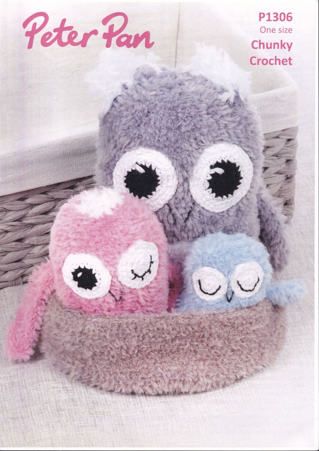 P1306 OWLS WITH NEST CROCHET PATTERN BY PETER PAN