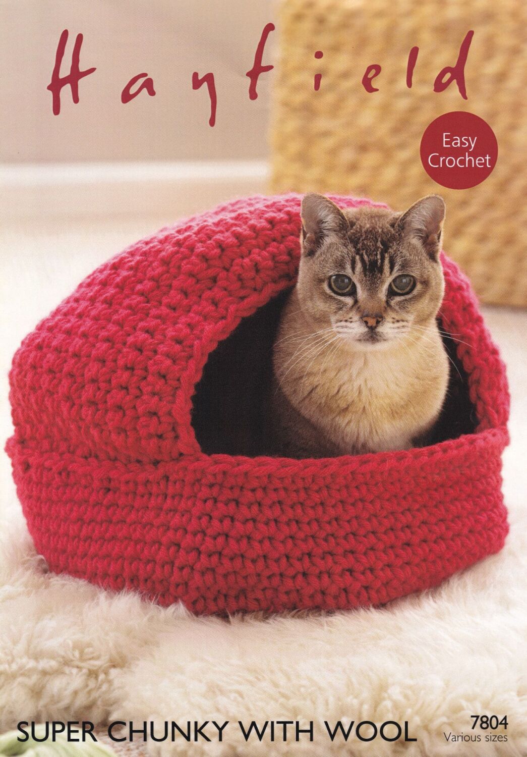 7804 CAT NEST AND STORAGE BASKETS CROCHET PATTERN BY HAYFIELD