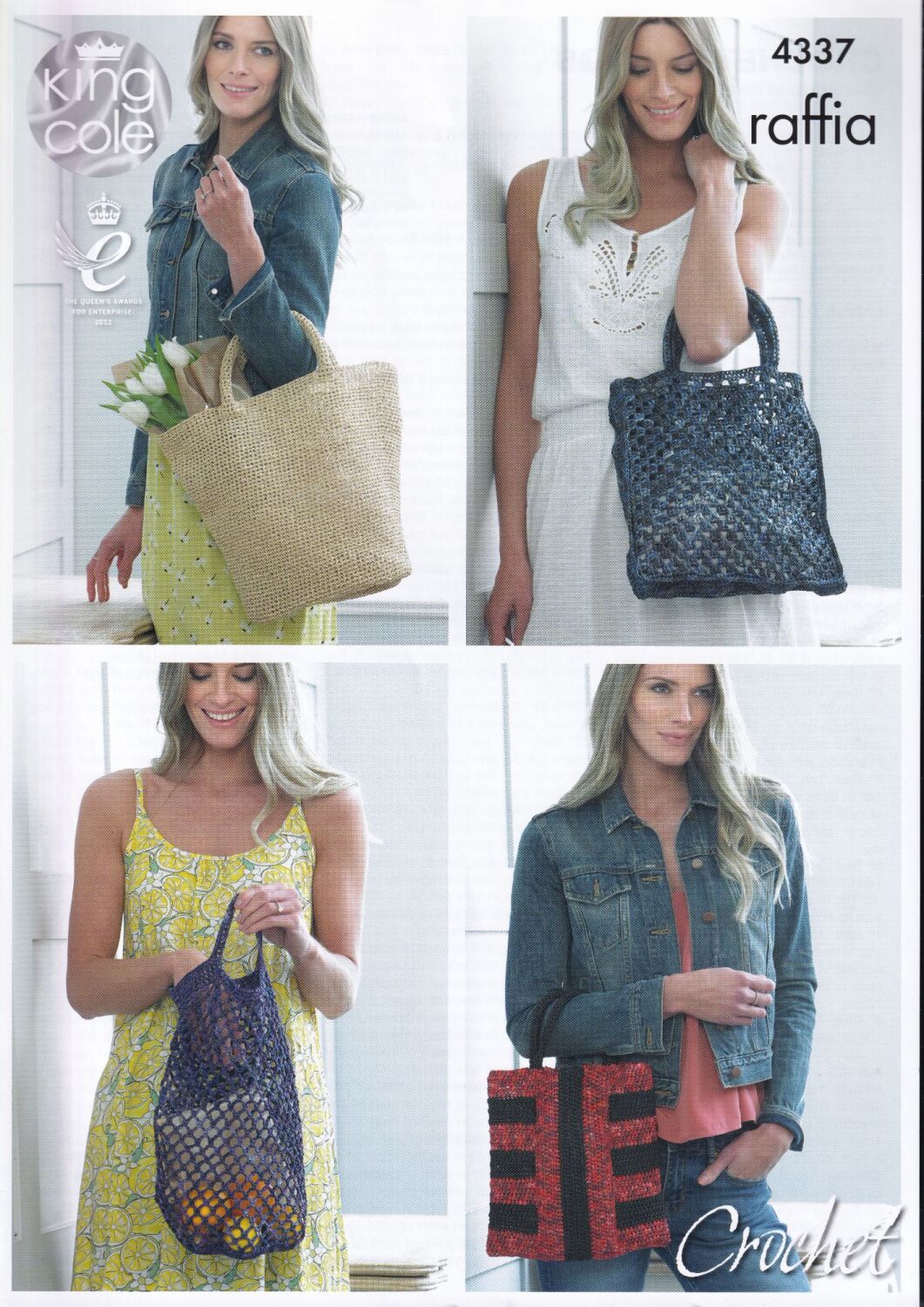 4337 BAGS CROCHET PATTERN BY KING COLE