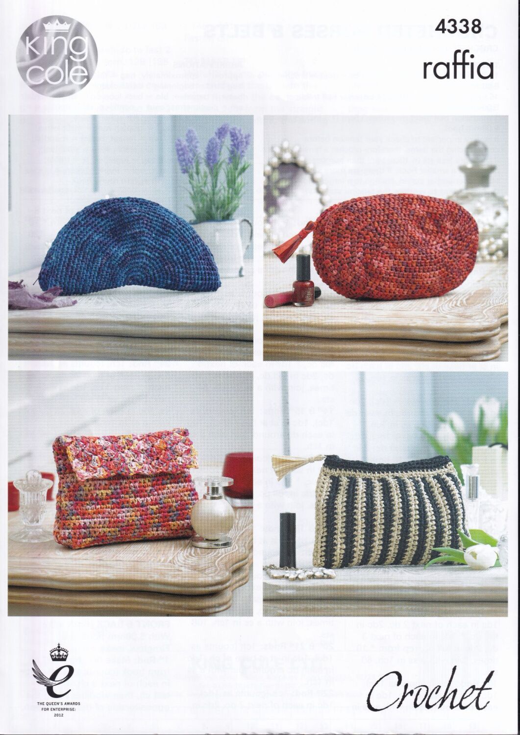 4338 PURSES AND BELTS CROCHET PATTERN BY KING COLE