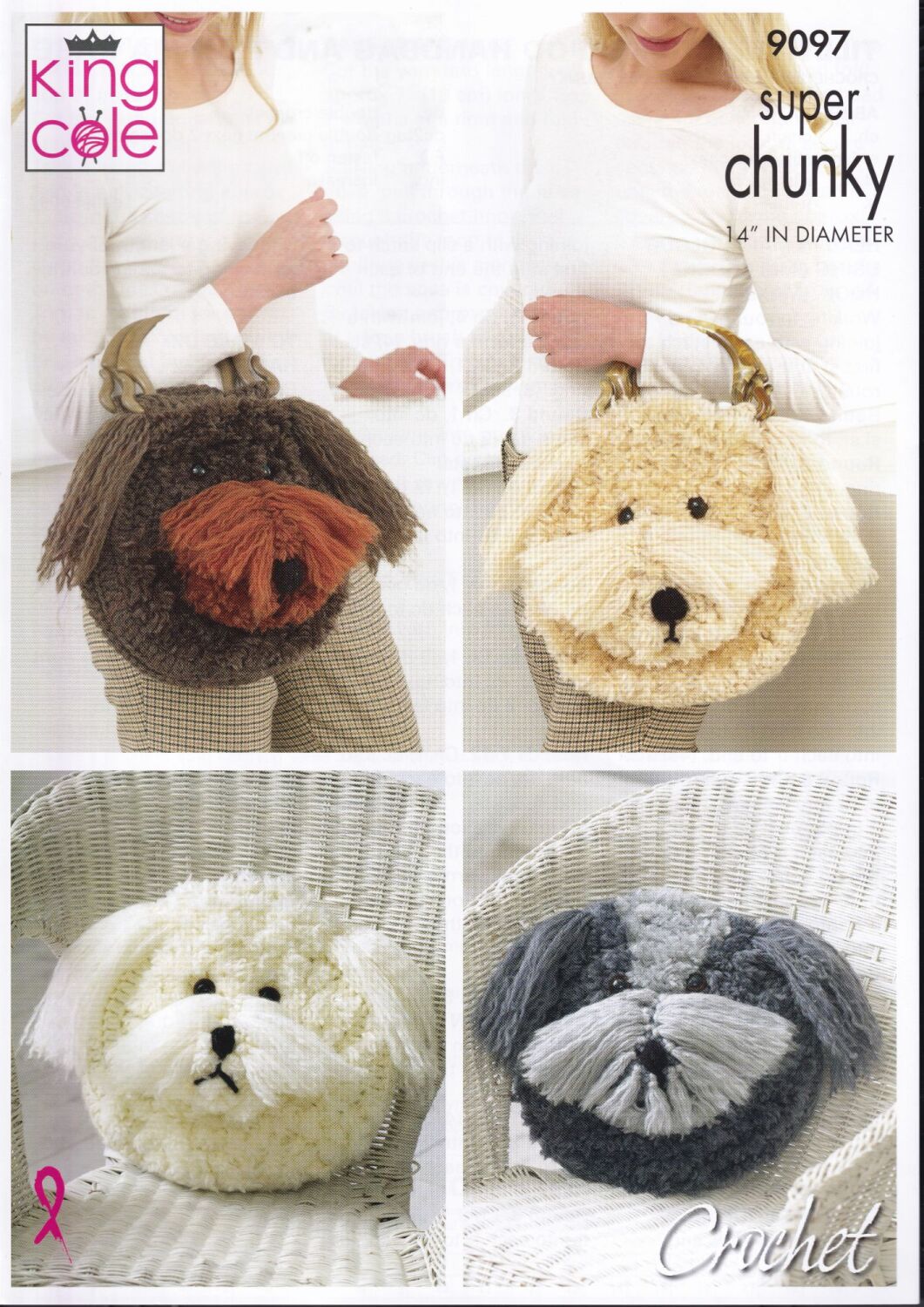 9097 TILLY THE COCKERPOO HANDBAG AND PJAMA CASE CROCHET PATTERN BY KING COL