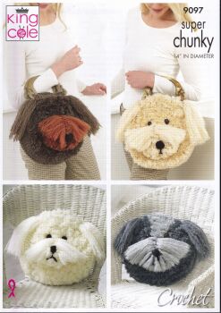 9097 TILLY THE COCKERPOO HANDBAG AND PJAMA CASE CROCHET PATTERN BY KING COLE