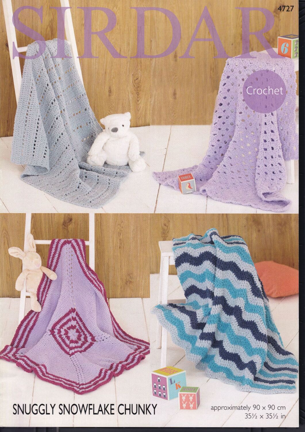 4727 BLANKETS CROCHET PATTERN BY SIRDAR