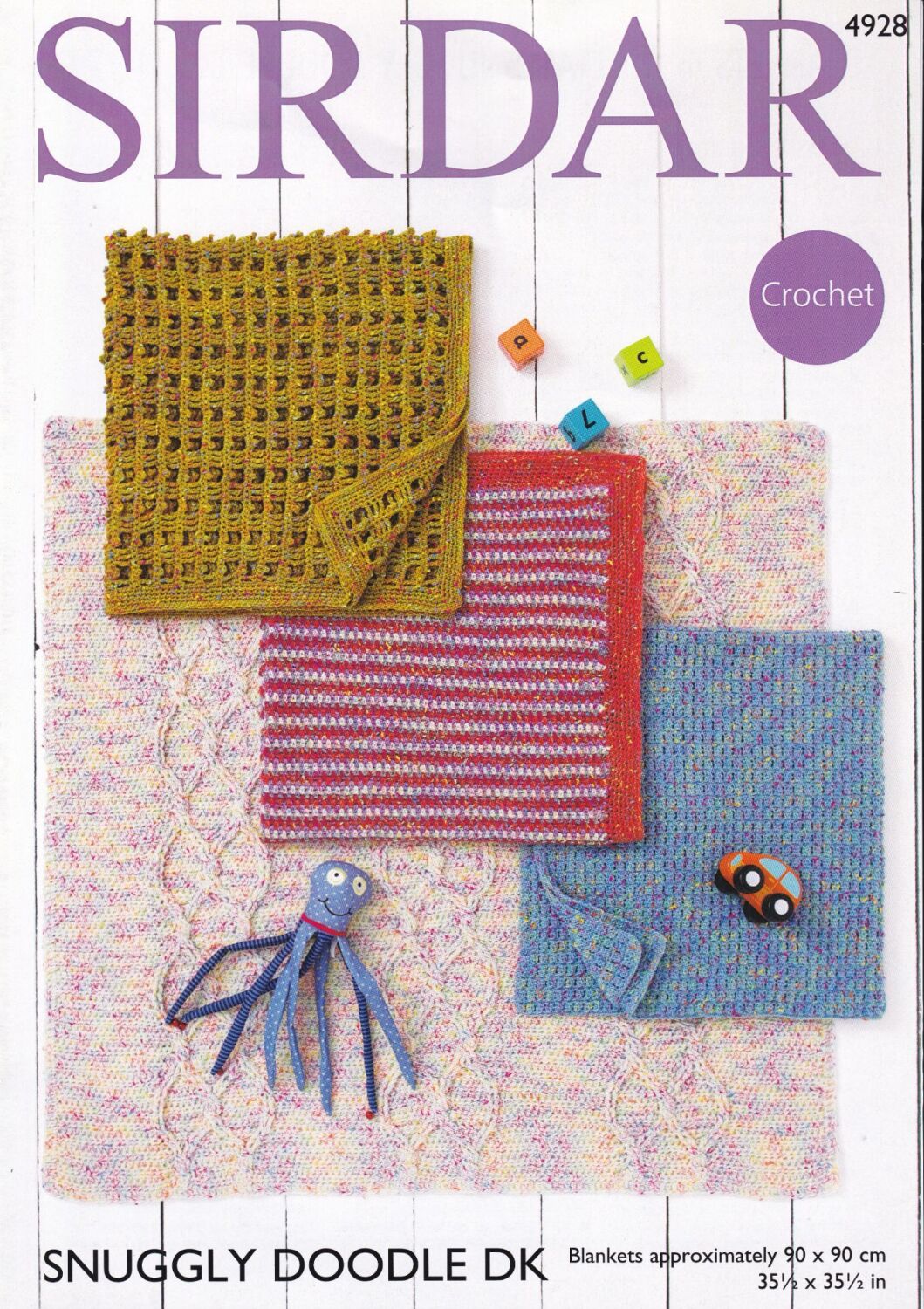 4928 BLANKETS CROCHET PATTERN BY SIRDAR