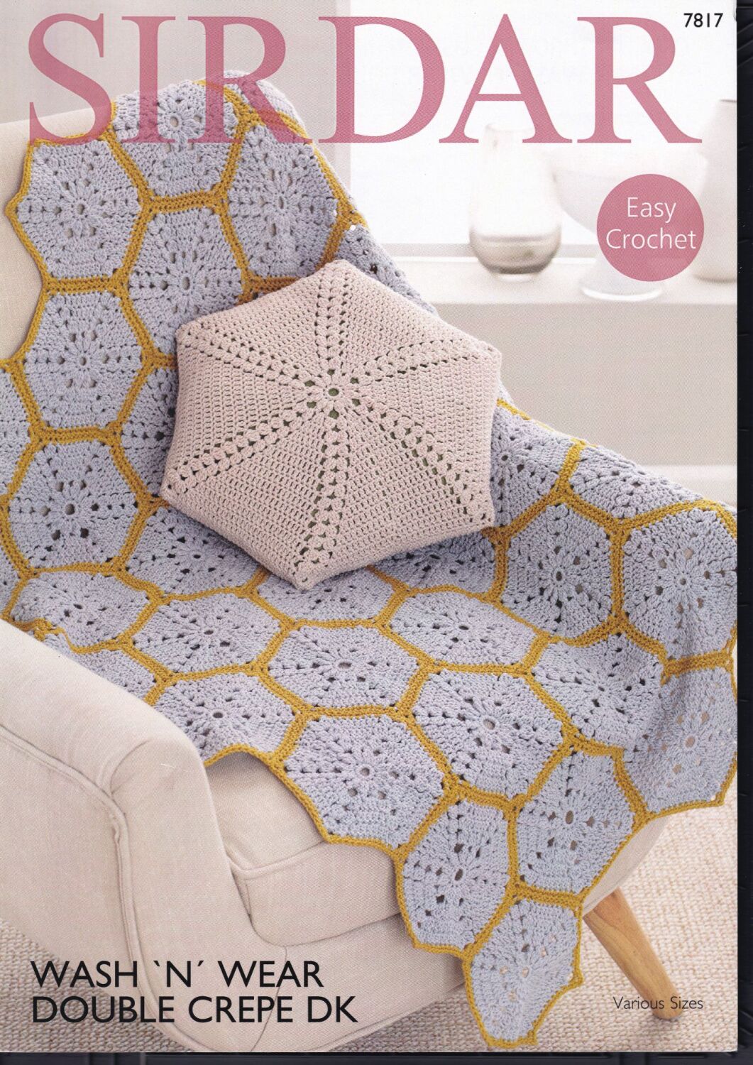 7817 THROW AND CUSHION CROCHET PATTERN BY SIRDAR