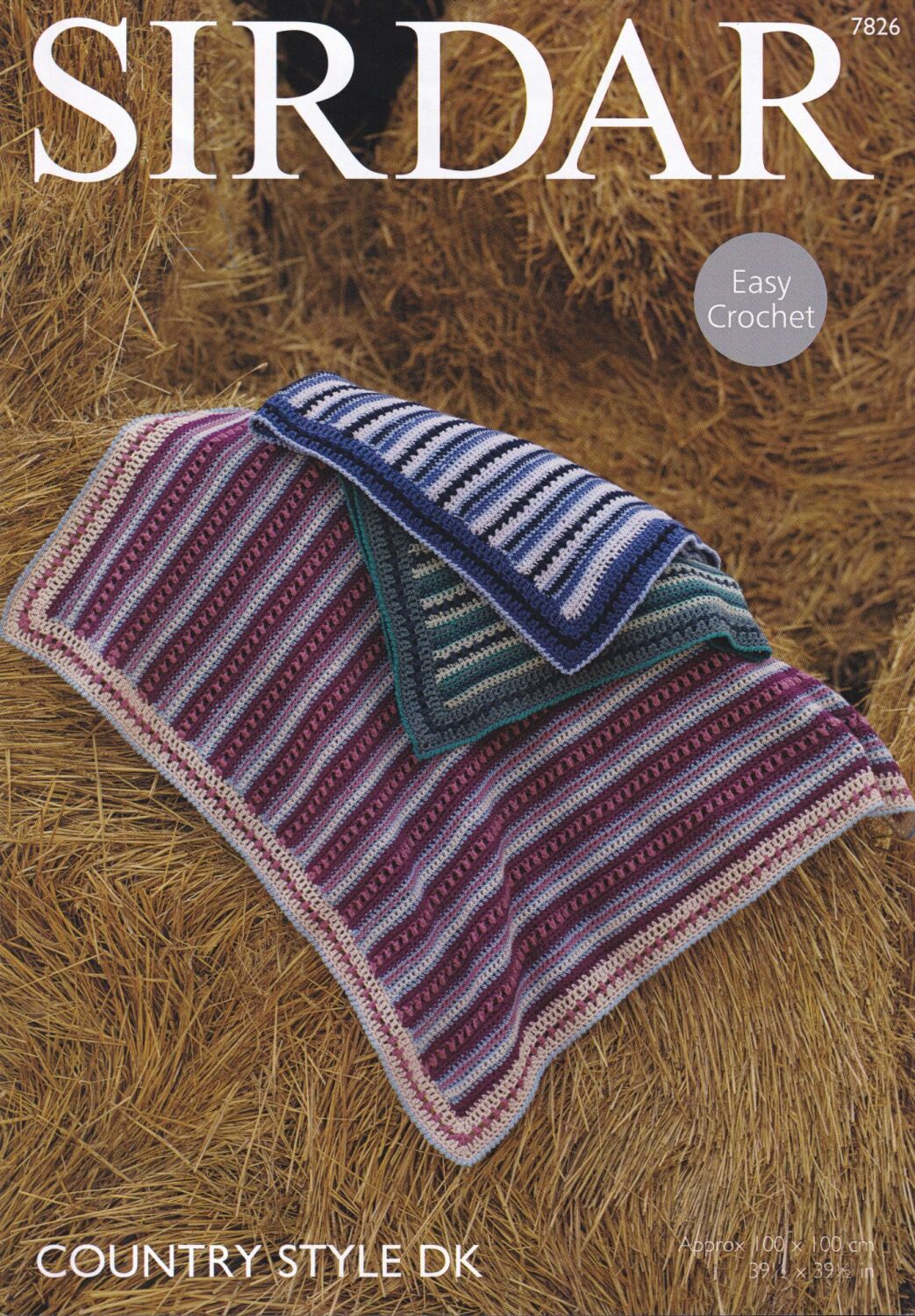 7826 BLANKETS CROCHET PATTERN BY SIRDAR