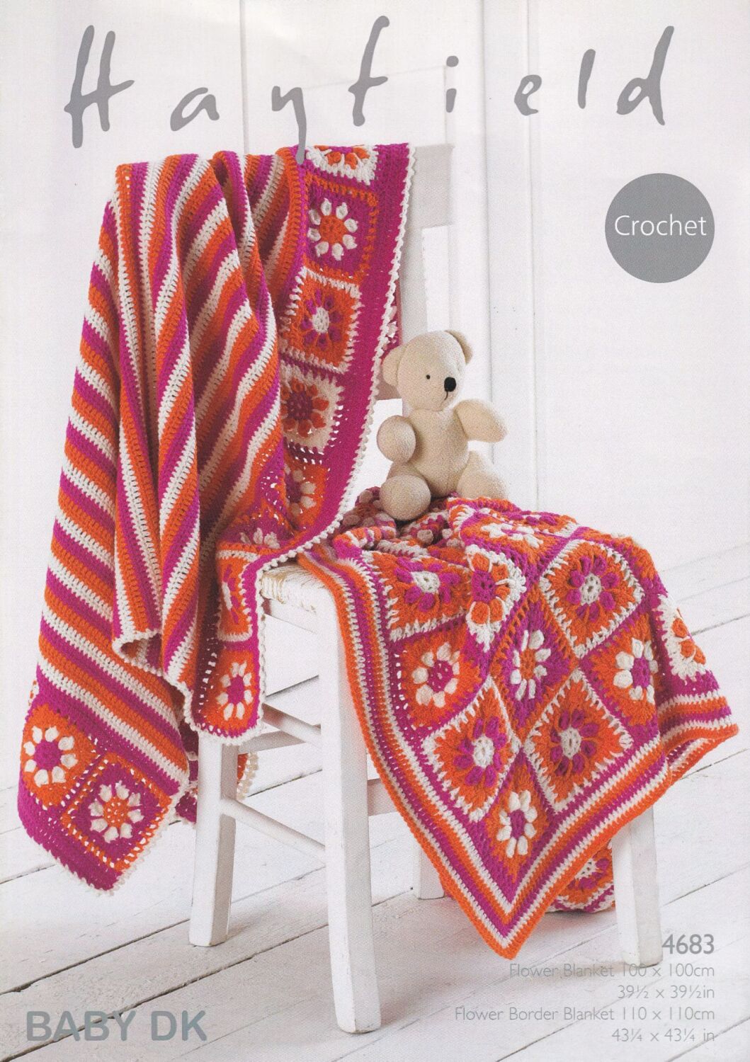 4683 BLANKETS CROCHET PATTERN BY HAYFIELD