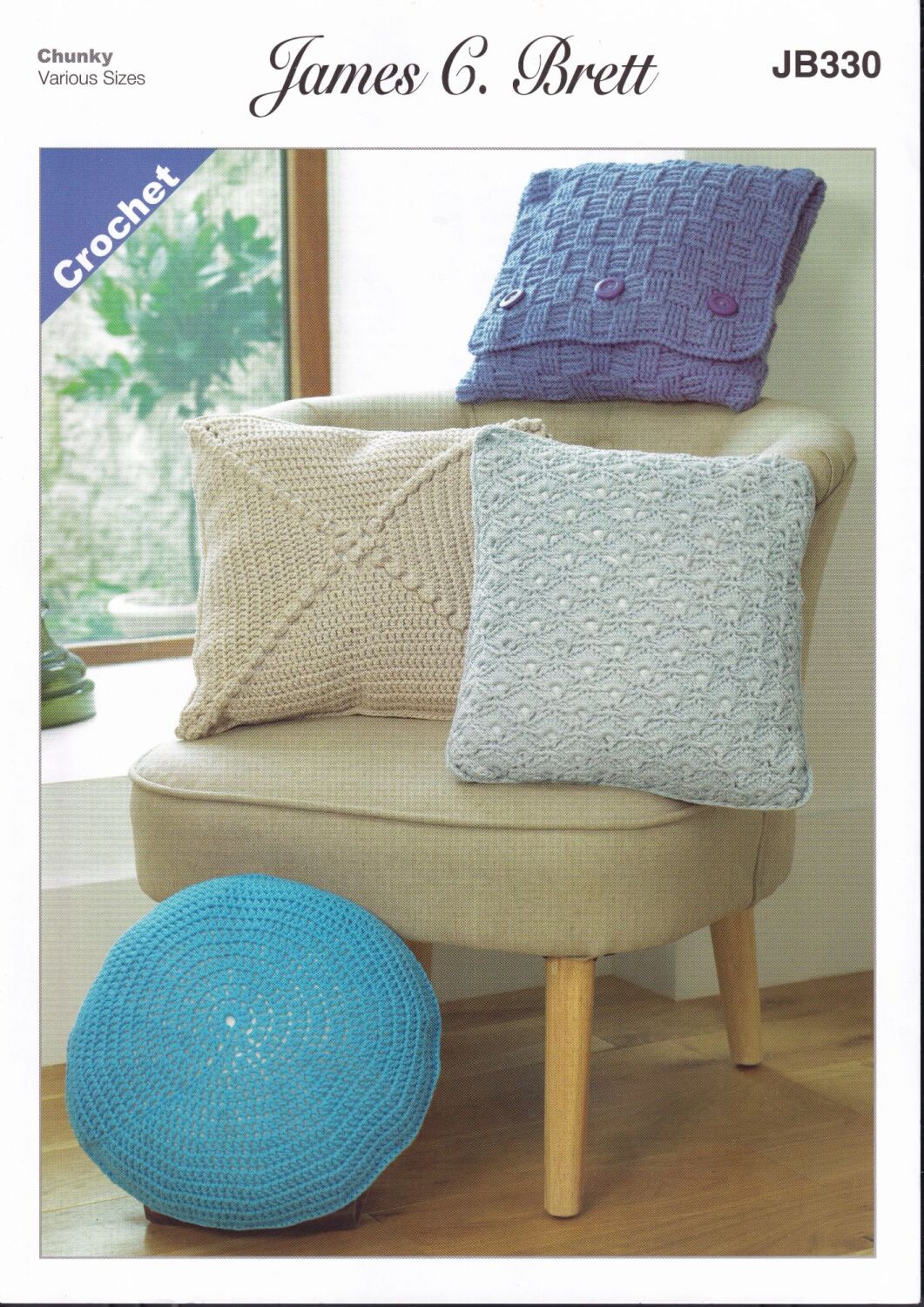 JB330 CUSHIONS CROCHET PATTERN BY JAMES.C.BRETT