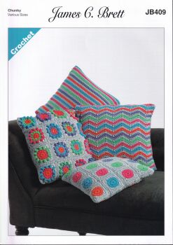 JB409 CUSHIONS CROCHET PATTERN BY JAMES.C.BRETT