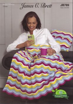 JB789 BLANKET AND CUSHION CROCHET PATTERN BY JAMES.C.BRETT