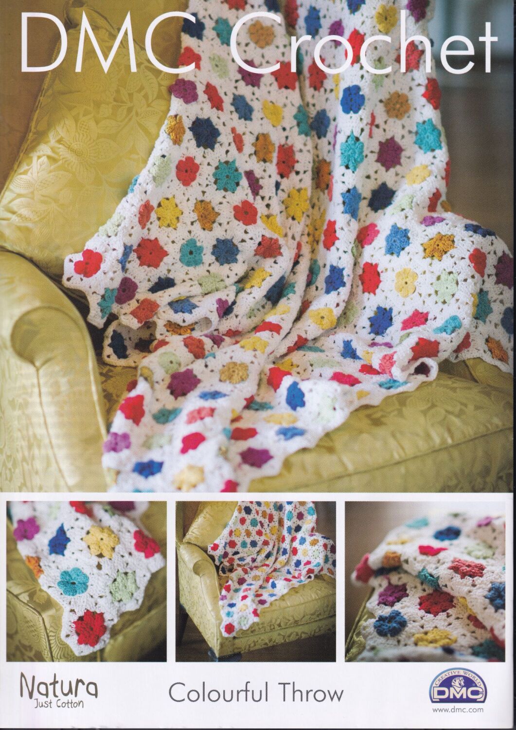 COLOURFUL THROW CROCHET PATTERN BY DMC