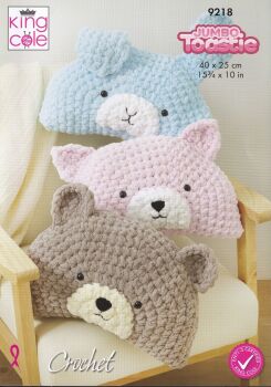 9128 ANIMAL PILLOWS CROCHET PATTERN BY KING COLE