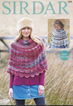 7878 PONCHOS CROCHET PATTERN BY SIRDAR
