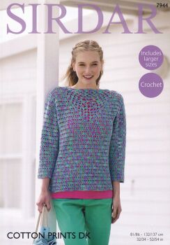 7944 TOP CROCHET PATTERN BY SIRDAR