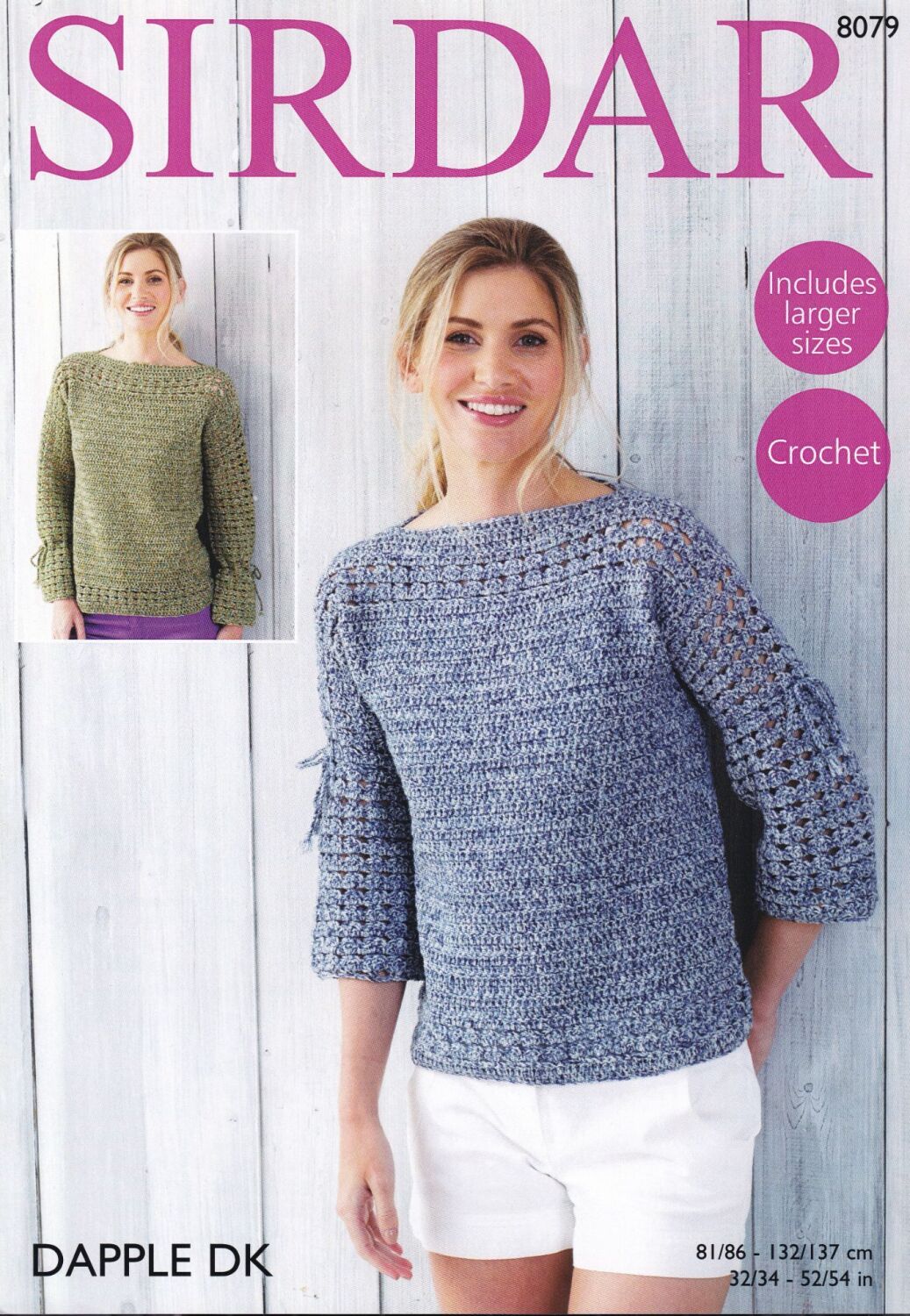 8079 TOPS CROCHET PATTERN BY SIRDAR