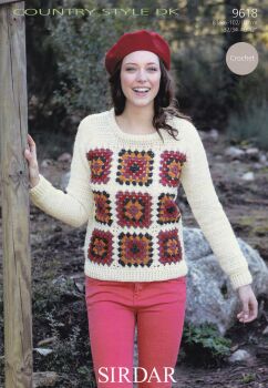 9618 SWEATER CROCHET PATTERN BY SIRDAR