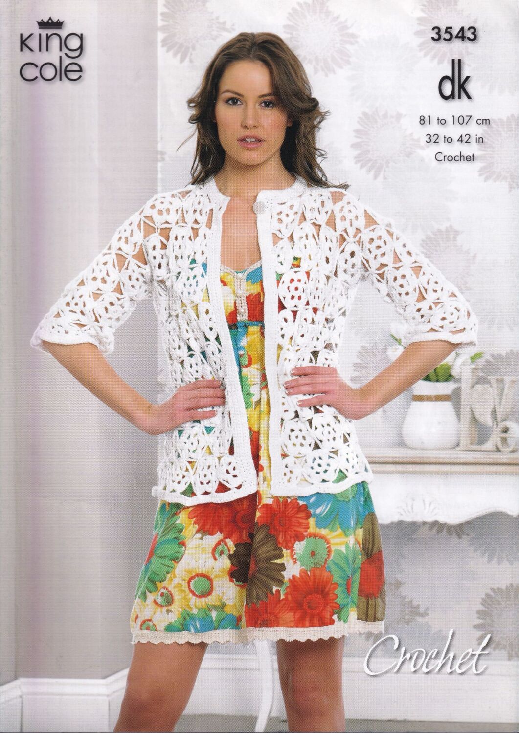 3543 CARDIGAN AND V-NECK TUNIC CROCHET PATTERN BY KING COLE
