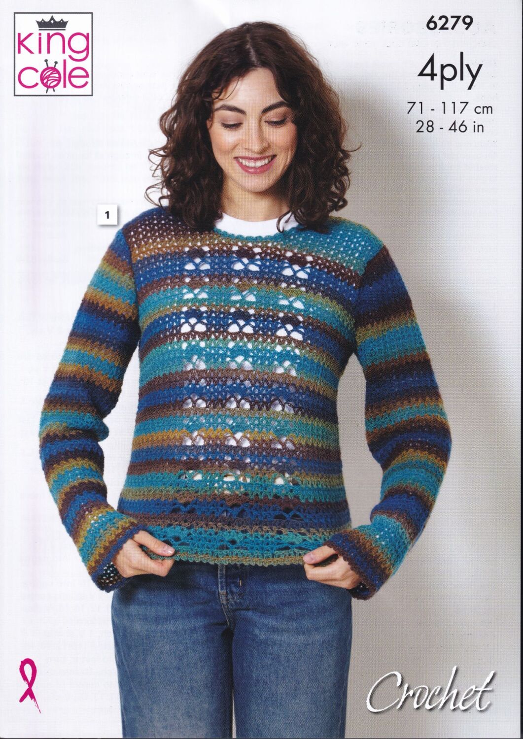 6279 SWEATER, WRAP, HAT, SCARF AND COWL CROCHET PATTERN BY KING COLE