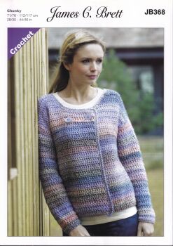 JB368 JACKET CROCHET PATTERN BY JAMES.C.BRETT