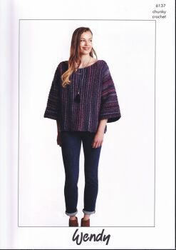 6137 OVERSIZED BOXY SWEATER CROCHET PATTERN BY WENDY