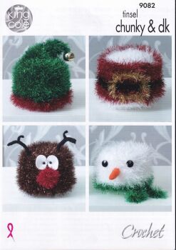 9082 CHRISTMAS TOILET ROLL COVERS CROCHET PATTERN BY KING COLE