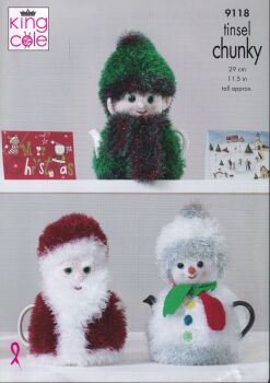 9118 CHRISTMAS TEA COSIES KNITTING PATTERN BY KING COLE